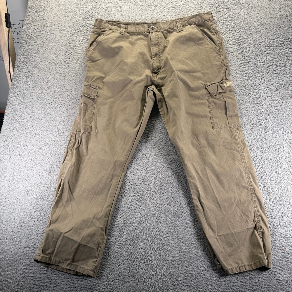 Wrangler Pant Men's 40x30 Brown Cotton‎ Cargo Ripstop Straight Workwear Utility